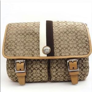 COACH VOYAGER SIGNATURE CANVAS F70183 Size: LARGE